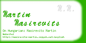 martin masirevits business card